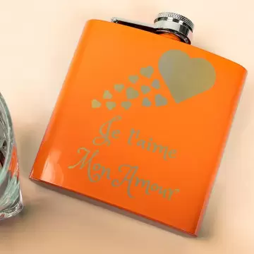 Flasque orange personnalisée