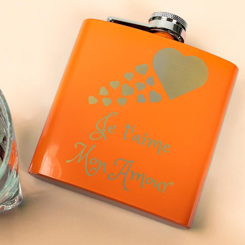 Flasque orange personnalisée