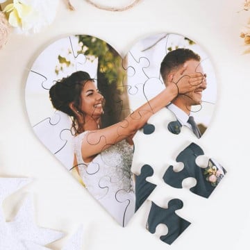 Puzzle cœur en bois personnalisé