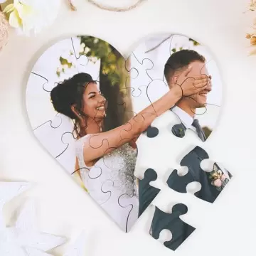 Puzzle cœur en bois personnalisé
