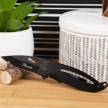 Couteau acier noir personnalisé