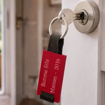 Porte clé aluminium rouge gravé