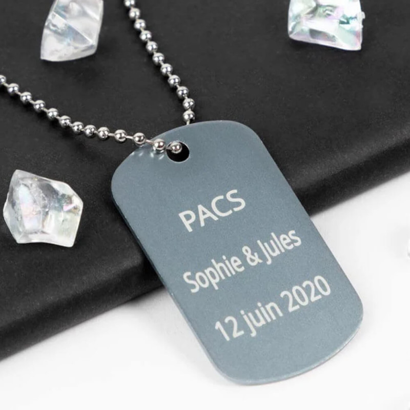 Dog Tag avec texte gravé