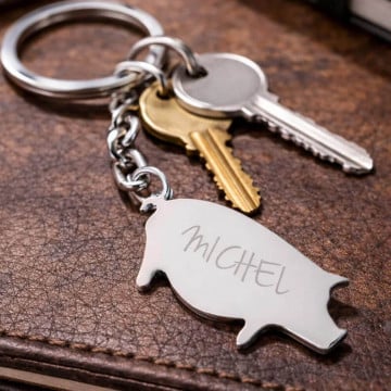 Porte clé cochon personnalisé