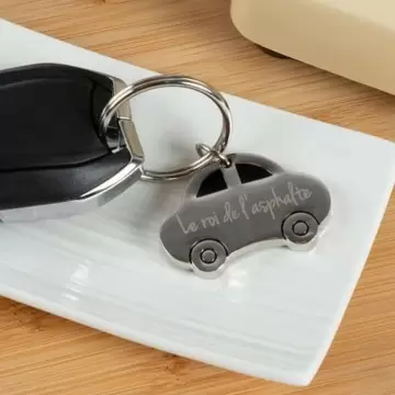porte clef voiture argenté personnalisé
