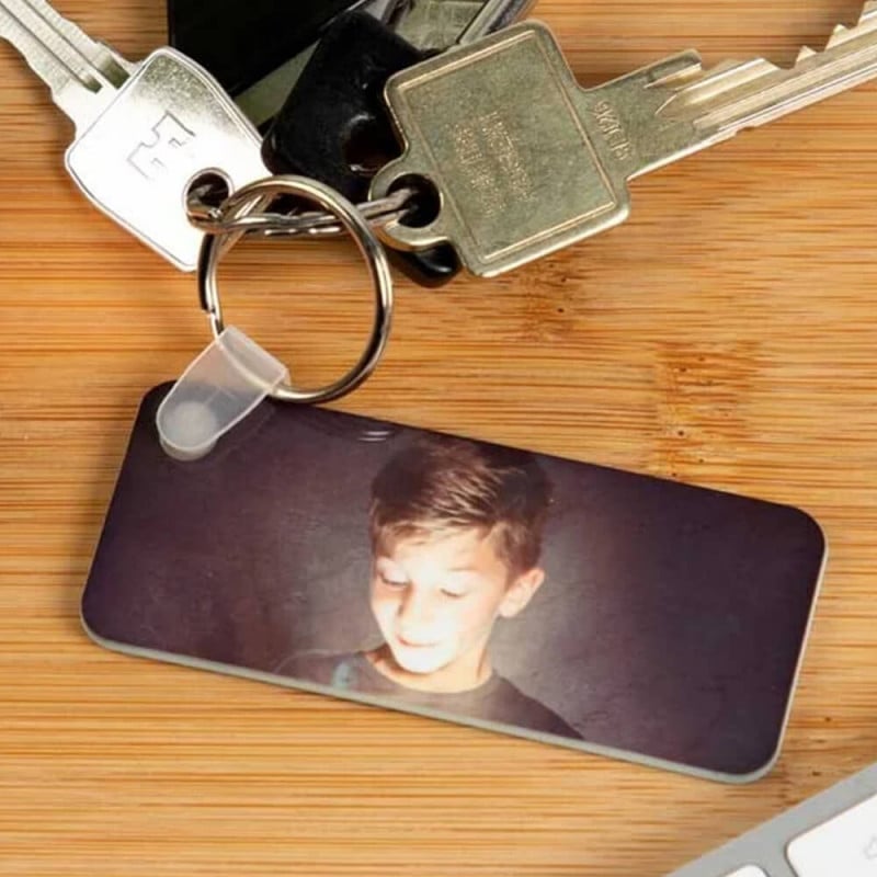 Porte clé rectangle long plastique personnalisé