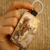Porte clef en cuir rectangle à personnaliser