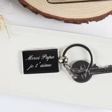 porte clef rectangle gravé personnalisé