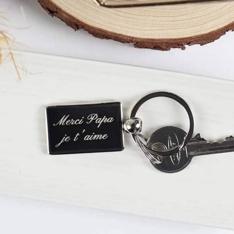 porte clef rectangle gravé personnalisé