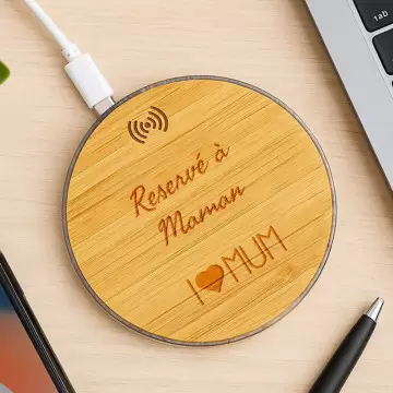 Chargeur sans fil texte gravé