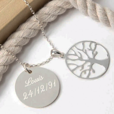 Collier arbre de vie argent personnalisable