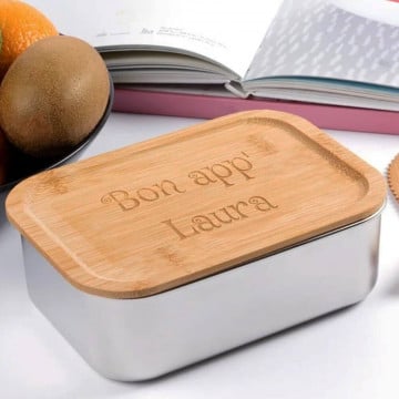 Lunch box acier et bambou
