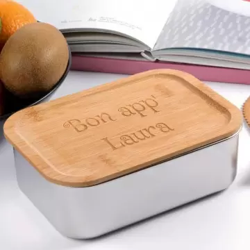 Lunch box acier et bambou