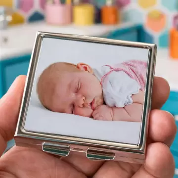 Miroir de poche carré personnalisée