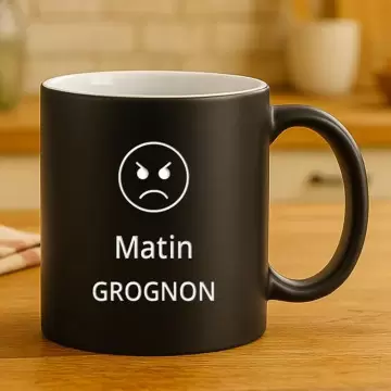 Mug noir et blanc personnalisé