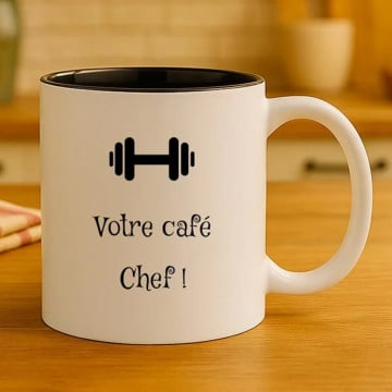 Mug prénom blanc et noir gravé