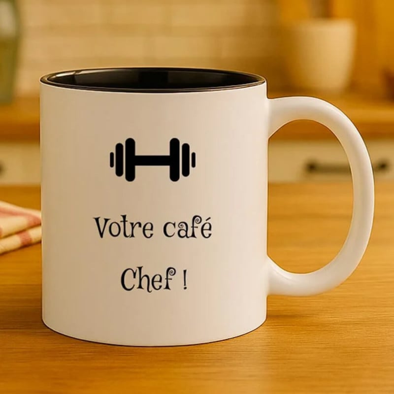 Mug prénom blanc et noir gravé