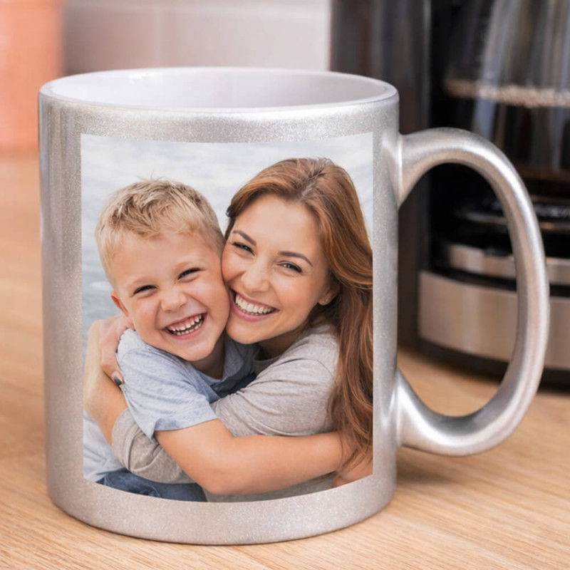 Mug argenté personnalisé