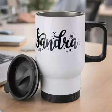 Mug thermos blanc personnalisé