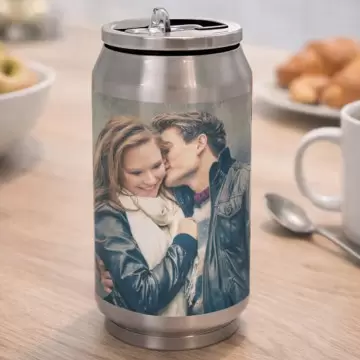 Canette argentée thermos photo