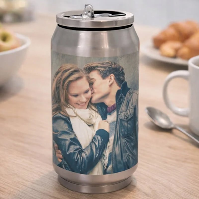 Canette argentée thermos photo
