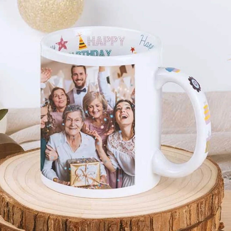 Mug anniversaire personnalisé photo