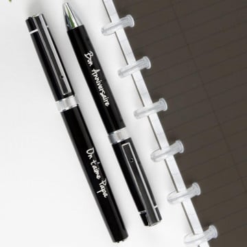 stylos noirs encre bleu