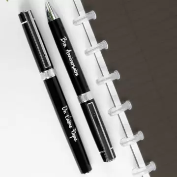 stylos noirs encre bleu