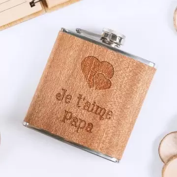 Flasque bois personnalisé gravé