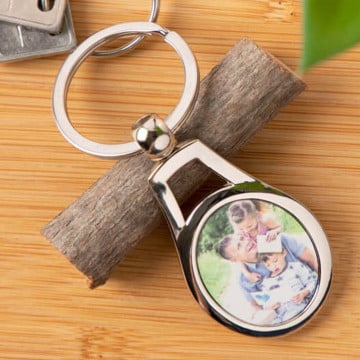 Porte clef acier ovale personnalisé