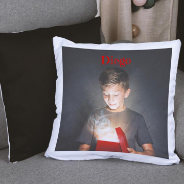 Coussin verso noir personnalisable
