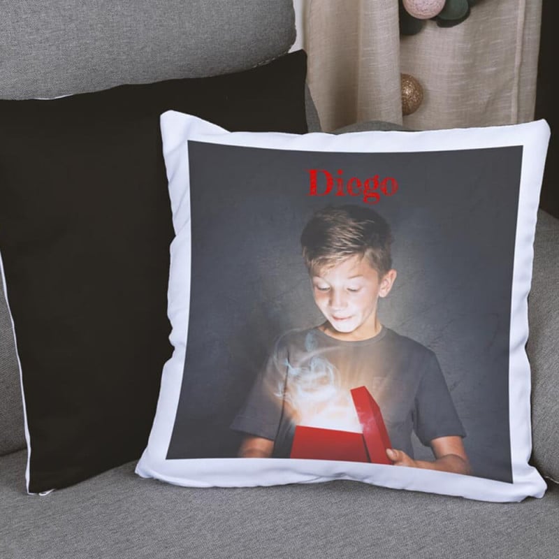 Coussin verso noir personnalisable