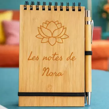Bloc notes bambou personnalisé
