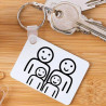 Porte clé rectangle famille personnalisable