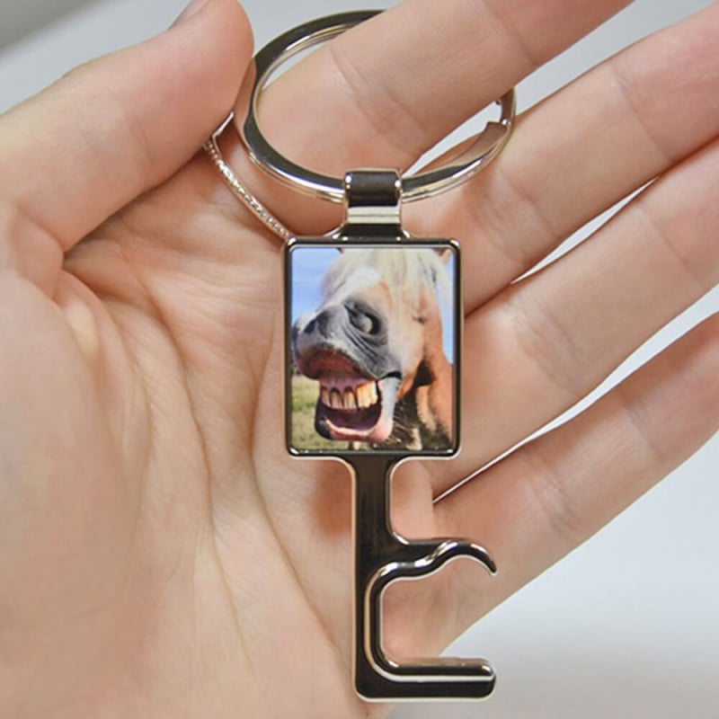 porte clé décapsuleur rectangle personnalisé photo