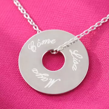 Collier disque en argent personnalisé