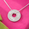 Collier disque en argent gravure prénom