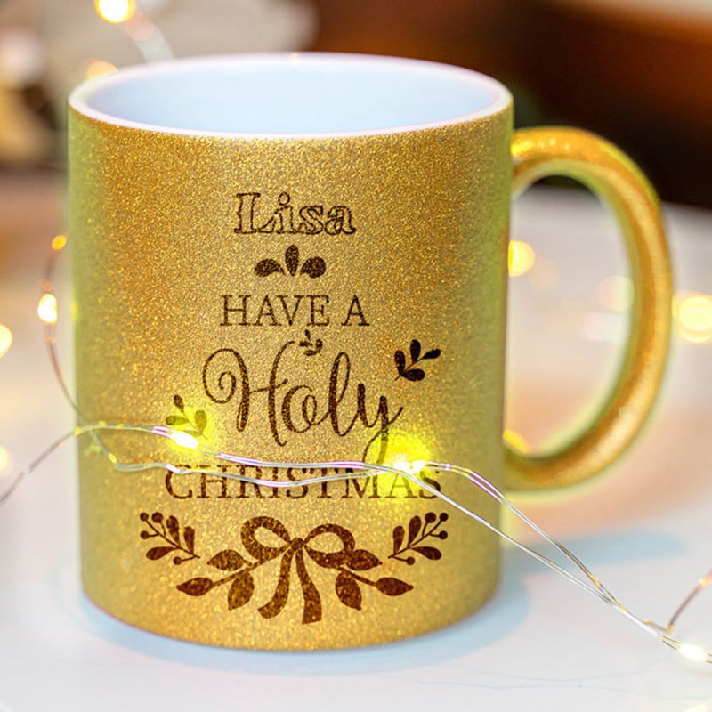 Mug doré personnalisé photo