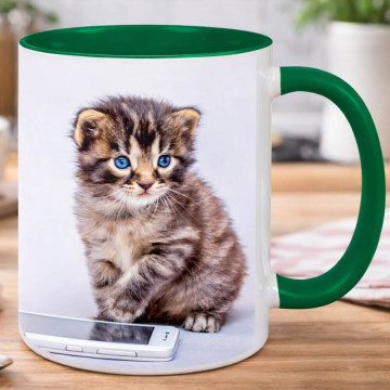 Mug vert foncé personnalisé