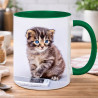 Mug vert foncé personnalisé photo