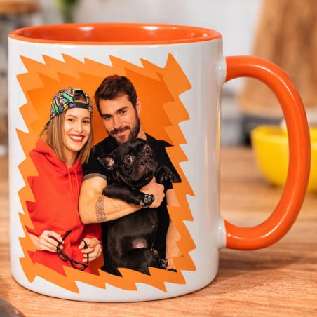 Mug orange personnalisé