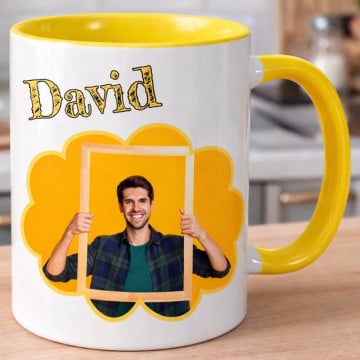 Mug jaune personnalisable