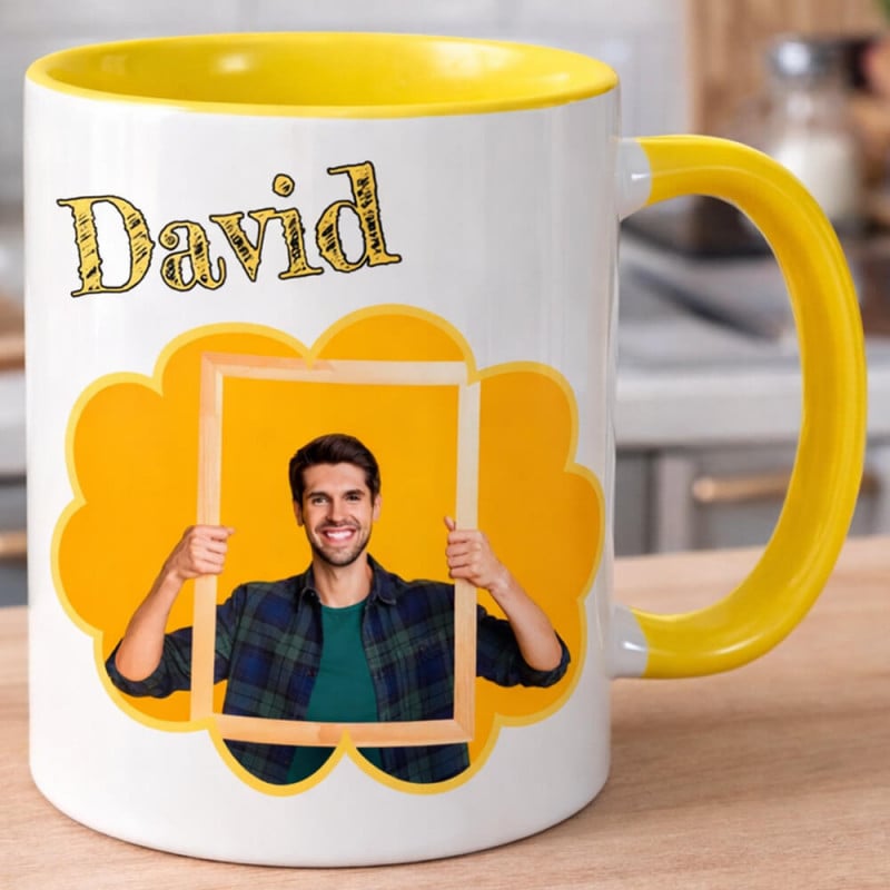 Mug jaune personnalisable