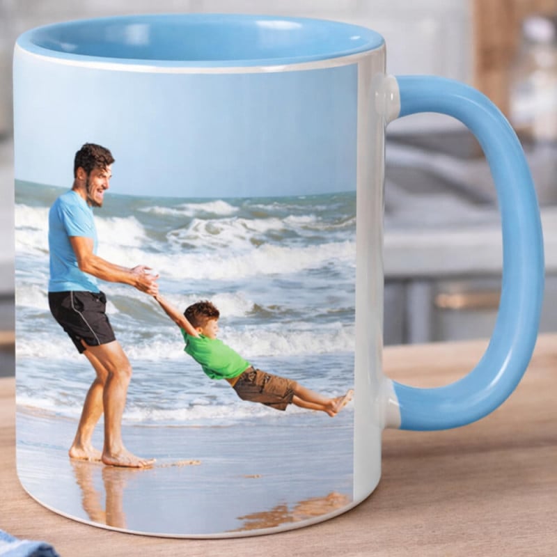 Mug bleu clair personnalisable