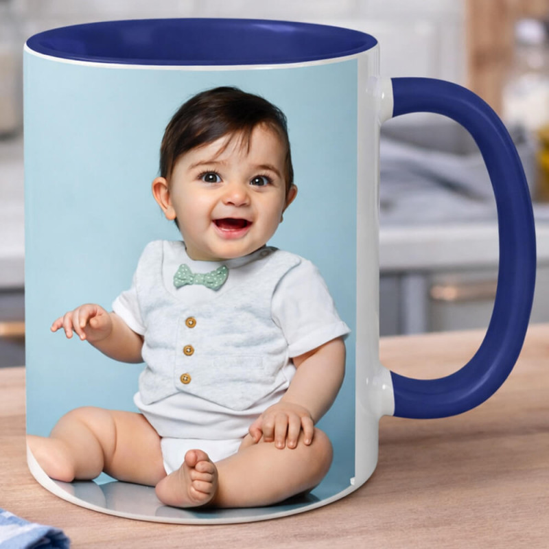 Mug personnalisé bleu foncé