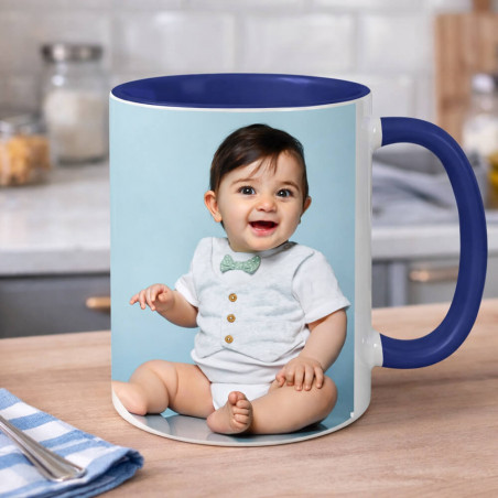 Mug personnalisé bleu foncé photo