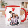 Mug rouge personnalisé photo