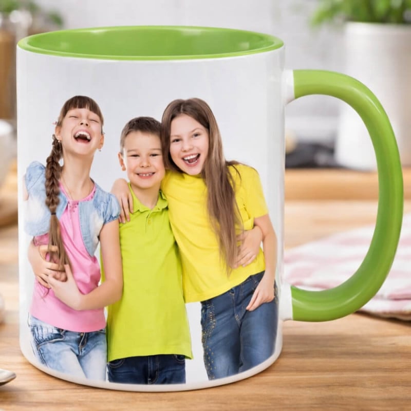Mug vert clair personnalisé