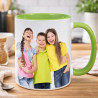 Mug vert clair personnalisé photo