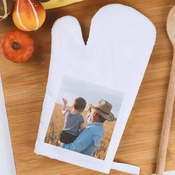 Gant de cuisine blanc personnalisé